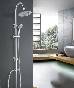 Autres Colonne Barre de douche chromee Tête douchette 4 jets entraxe reglable
