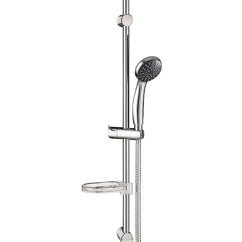 Autres Colonne Barre de douche chromee entraxe reglable 70 cm douchette monojet mobile* Colonne De Douche Thermostatique