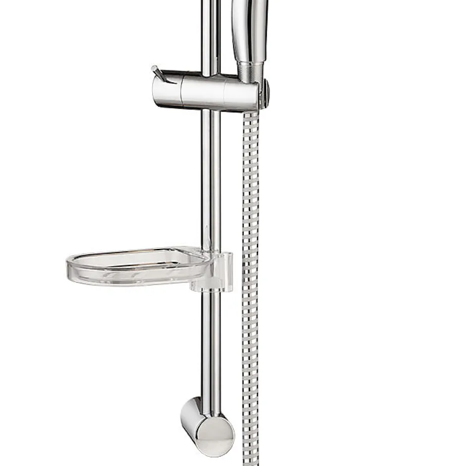 Autres Colonne Barre de douche chromee entraxe reglable 70 cm douchette monojet mobile* Colonne De Douche Thermostatique