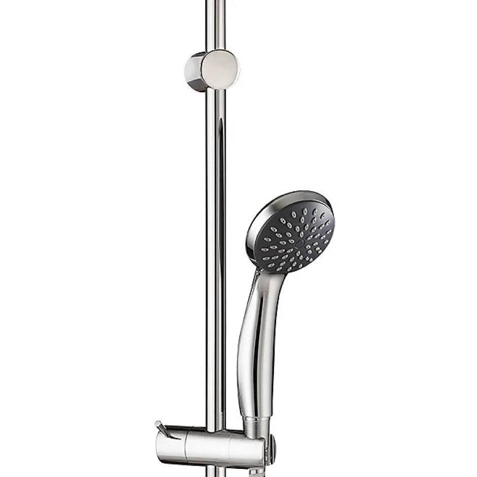 Autres Colonne Barre de douche chromee entraxe reglable 70 cm douchette monojet mobile* Colonne De Douche Thermostatique