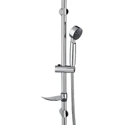 Autres Colonne Barre de douche chromee fixation reglable 70 cm douchette 1 jet mobile