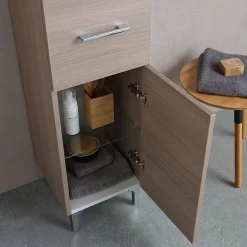 Kiamami Valentina Colonne De 190 Cm Pour Salle De Bain Chêne Naturel Effet Bois Rimini