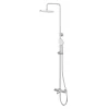 GoodHome Colonne de bain/douche thermostatique avec pommeau, douchette 3 jets, flexible, barre réglable, chrome, Anika* Colonne De Douche Thermostatique