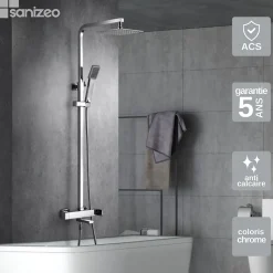 Imex Colonne de Douche et Baignoire Anti-Calcaire Chrome FIYI BDF016-B