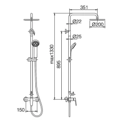Imex Colonne de Douche Anti-Calcaire Chrome BELGICA BDZ044
