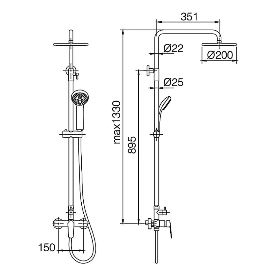 Imex Colonne de Douche Anti-Calcaire Chrome BELGICA BDZ044
