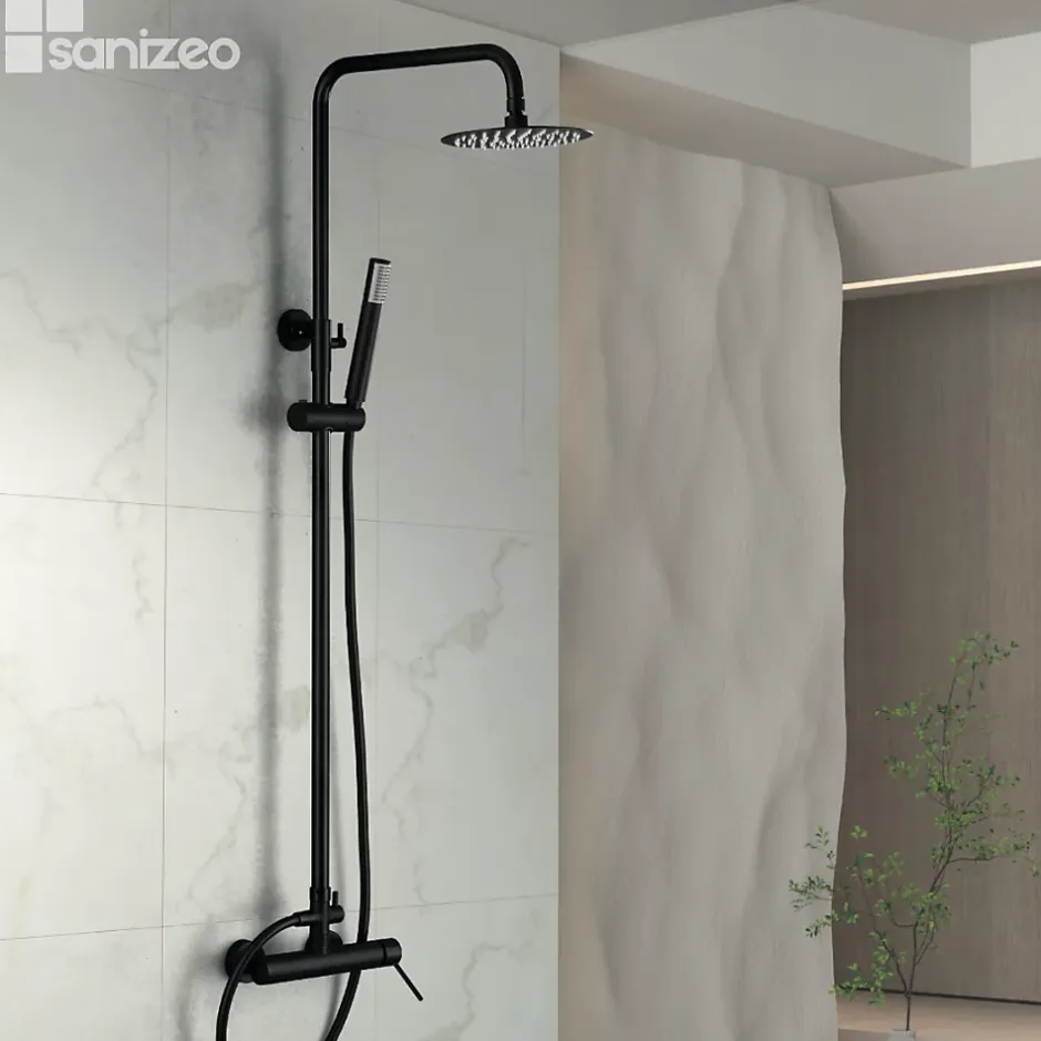 Imex Colonne de Douche Anti-Calcaire Noir Mat MILOS STICK BDYS045/NG