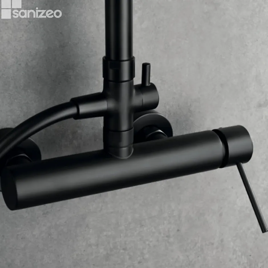 Imex Colonne de Douche Anti-Calcaire Noir Mat MILOS STICK BDYS045/NG