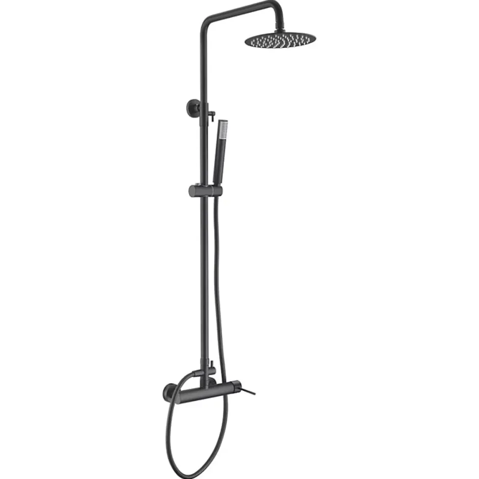 Imex Colonne de Douche Anti-Calcaire Noir Mat MILOS STICK BDYS045/NG