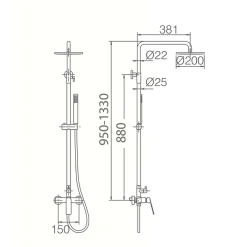 Imex Colonne de Douche Anti-Calcaire Chrome LUXOR BDX023/BL* Colonne De Douche Mécanique