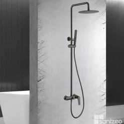 Imex Colonne de Douche Anti-Calcaire Black Gun Métal DELOS BDD055/BGM* Colonne De Douche Mécanique
