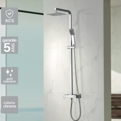 Imex Colonne de Douche Anti-Calcaire Chrome PISA BDP048