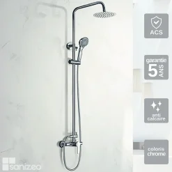 Imex Colonne de Douche Anti-Calcaire Chrome ROMA BDR001