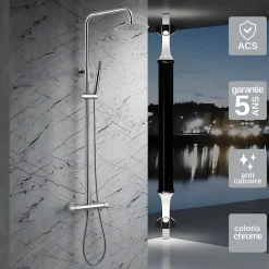 Imex Colonne de Douche Anti-Calcaire Chrome BDD038