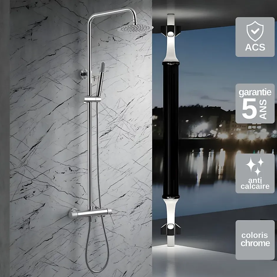 Imex Colonne de Douche Anti-Calcaire Chrome BDD038