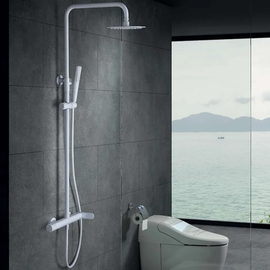 Imex Colonne de Douche Anti-Calcaire Blanc Mat DINAMARCA BDR031/BL