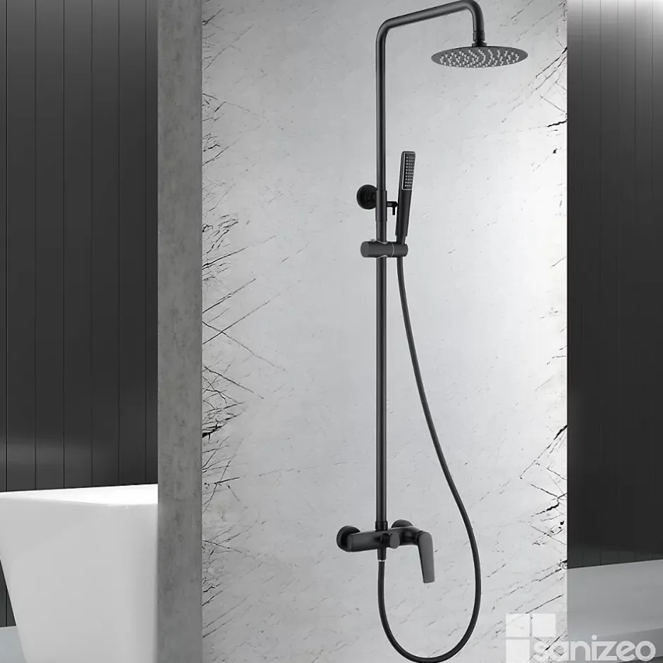 Imex Colonne de Douche Anti-Calcaire Noir Mat DELOS BDD055/NG* Colonne De Douche Mécanique