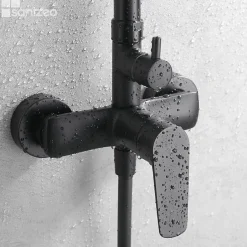 Imex Colonne de Douche Anti-Calcaire Noir Mat BELGICA BDZ044/NG