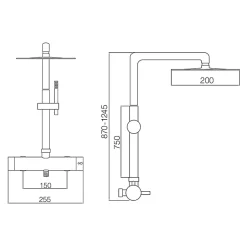 Imex Colonne de Douche Anti-Calcaire Acier Inoxydable Intérieur / Extérieur MOSCU BDK034