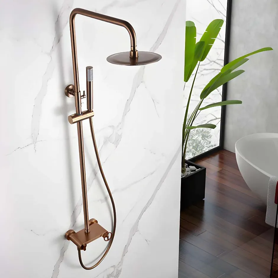 Imex Colonne de Douche Anti-Calcaire Or Rose Brossé OLIMPO BDC033/ORC