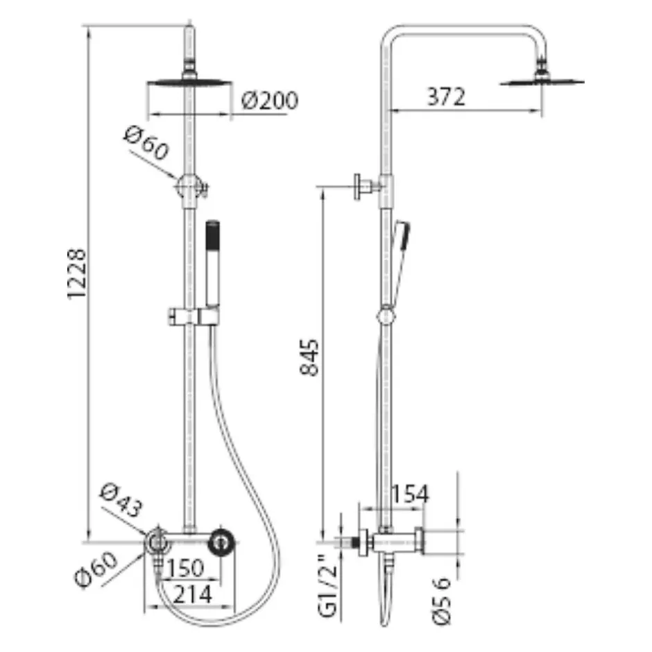 Imex Colonne de Douche Anti-Calcaire Or Rose Brossé OLIMPO BDC033/ORC