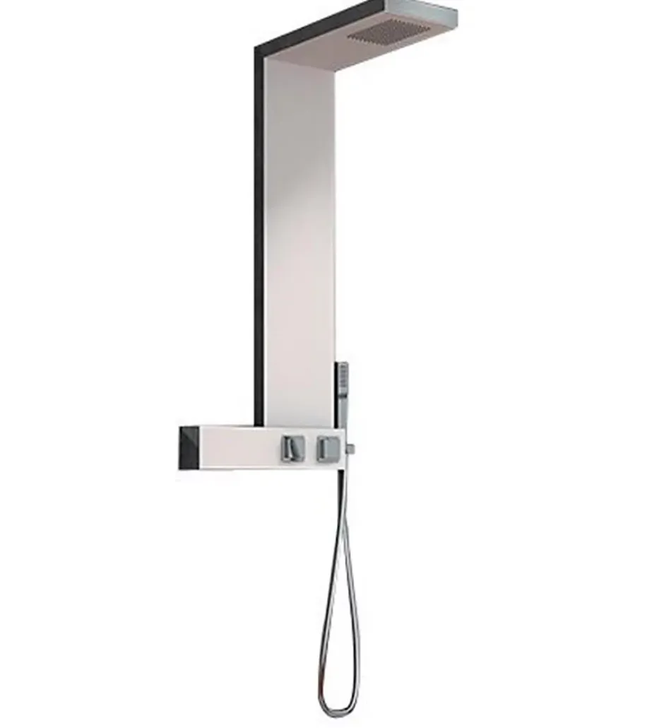 Kinedo Colonne de douche AQUADESIGN - Largeur: 20 cm - Profondeur: 50 cm - Hauteur: 102,5 cm - Chromé - Façade blanche* Colonne De Douche Mécanique