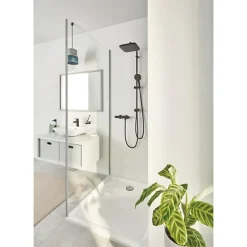 Grohe Colonne de douche avec inverseur manuel - Economie d'eau - Vitalio Comfort 250 - Noir Mat - 266982431* Colonne De Douche Thermostatique