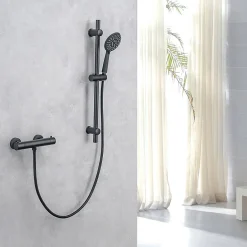 Lomazoo Colonne de douche avec mitigeur thermostatique Lando noir