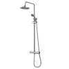 Kiamami Valentina Colonne De Douche Avec Mitigeur Thermostatique, Tête De Douche Fixe Et Douchette À Main À Jet Unique* Pommeau De Douche, Flexible Et Barre De Douche