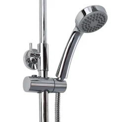 Kiamami Valentina Colonne De Douche Avec Mitigeur Thermostatique, Tête De Douche Fixe Et Douchette À Main À Jet Unique* Pommeau De Douche, Flexible Et Barre De Douche