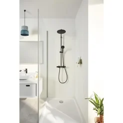 Grohe Colonne de douche avec mitigeur thermostatique - Economie d'eau - Vitalio Start System 250 - Noir Mat - 266772431* Colonne De Douche Thermostatique