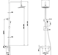 Lomazoo Colonne de douche avec mitigeur thermostatique Orléan doré
