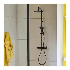 Planète Bain Colonne de douche avec mitigeur mécanique - noir mat - Black Roma Touch