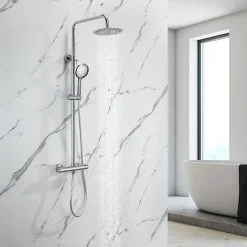 Lomazoo Colonne de douche avec mitigeur thermostatique Ariël Chromé