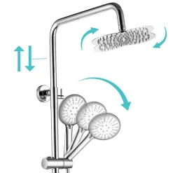 Lomazoo Colonne de douche avec mitigeur thermostatique Ariël Chromé