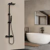 Lomazoo Colonne de douche avec mitigeur thermostatique Kyoto noir