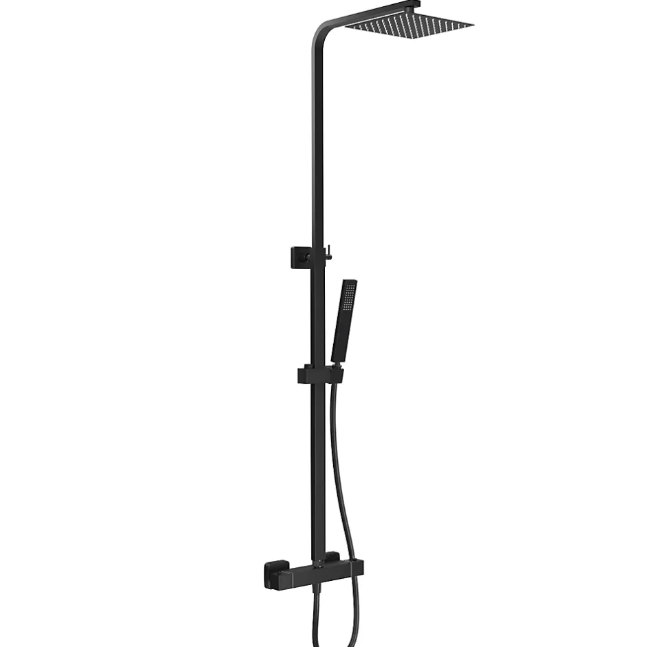 Lomazoo Colonne de douche avec mitigeur thermostatique Kyoto noir