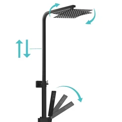 Lomazoo Colonne de douche avec mitigeur thermostatique Kyoto noir