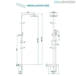 Lomazoo Colonne de douche avec mitigeur thermostatique Kyoto noir