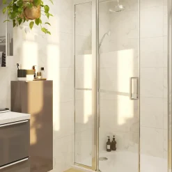 GoodHome Colonne de douche avec mélangeur mécanique + douchette + flexible + barre réglable, chrome, Etel