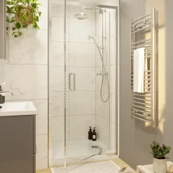 GoodHome Colonne de douche avec mélangeur mécanique + douchette + flexible + barre réglable, chrome, Etel