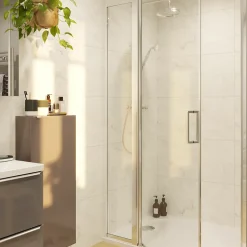 GoodHome Colonne de douche avec mélangeur mécanique + douchette + flexible + barre réglable, chrome, Etel