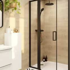 GoodHome Colonne de douche avec mélangeur mécanique + douchette + flexible + barre réglable, chrome, Etel