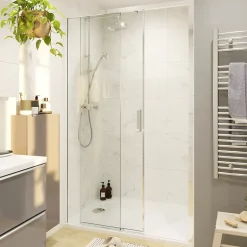 GoodHome Colonne de douche avec mélangeur mécanique + douchette + flexible + barre réglable, chrome, Etel