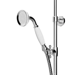 GoodHome Colonne de douche avec mélangeur mécanique + douchette + flexible + barre réglable, chrome, Etel