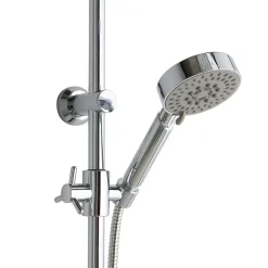 Kiamami Valentina Colonne De Douche Avec Pommeau Rond Fixe Et Barre De Douche En Abs* Pommeau De Douche, Flexible Et Barre De Douche