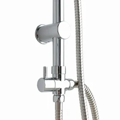 Kiamami Valentina Colonne De Douche Avec Pommeau Fixe, Douchette, Porte-Savon Et Déviateur Chromé.* Pommeau De Douche, Flexible Et Barre De Douche