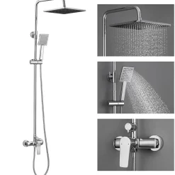 Auralum Max Colonne de Douche avec Robinetterie , Ensemble de Douche avec pommeau + douchette + flexible
