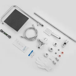 Auralum Max Colonne de Douche avec Robinetterie , Ensemble de Douche avec pommeau + douchette + flexible