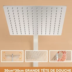 Auralum Max Colonne de Douche avec Robinetterie Thermostatique, Ensemble de Douche avec pommeau + douchette